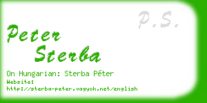peter sterba business card